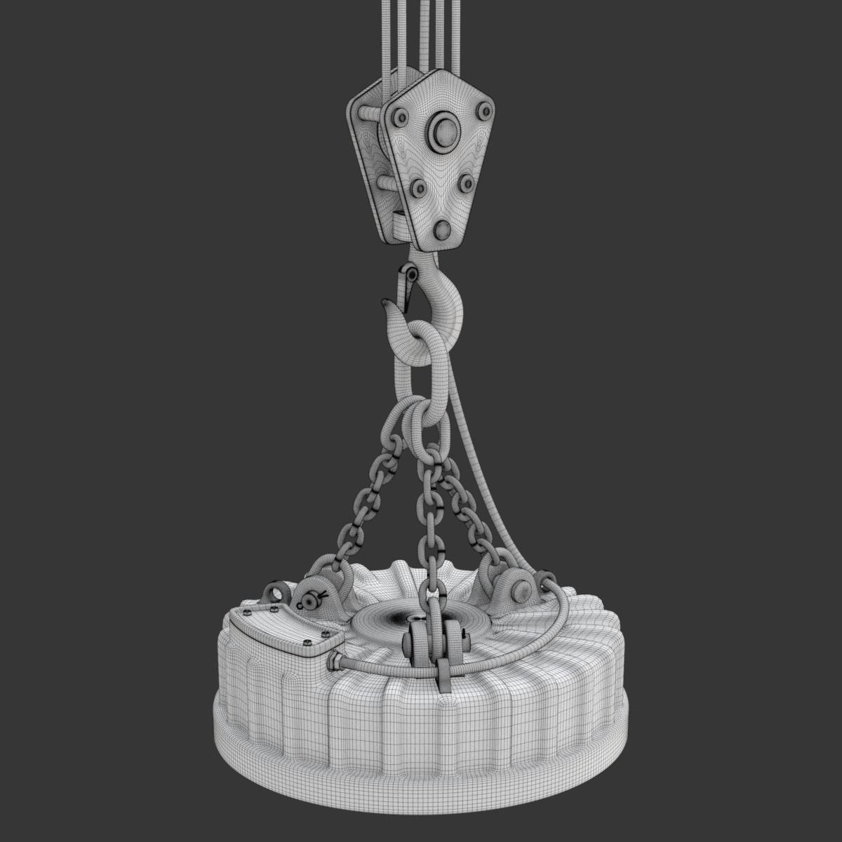 Electromagnetic Lifter with Hook 3D model_27