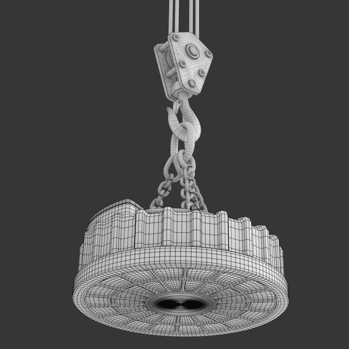 Electromagnetic Lifter with Hook 3D model_22