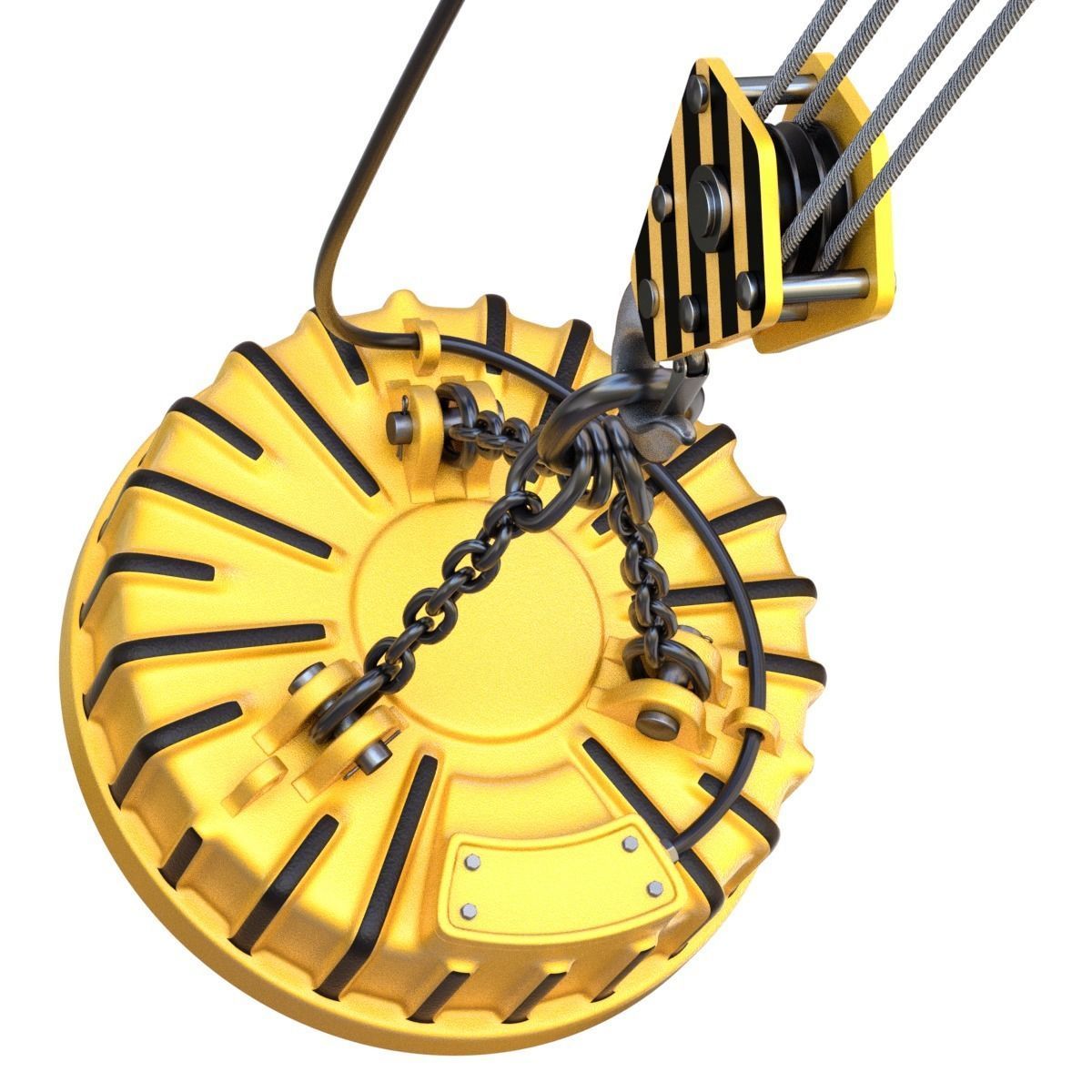Electromagnetic Lifter with Hook 3D model_6