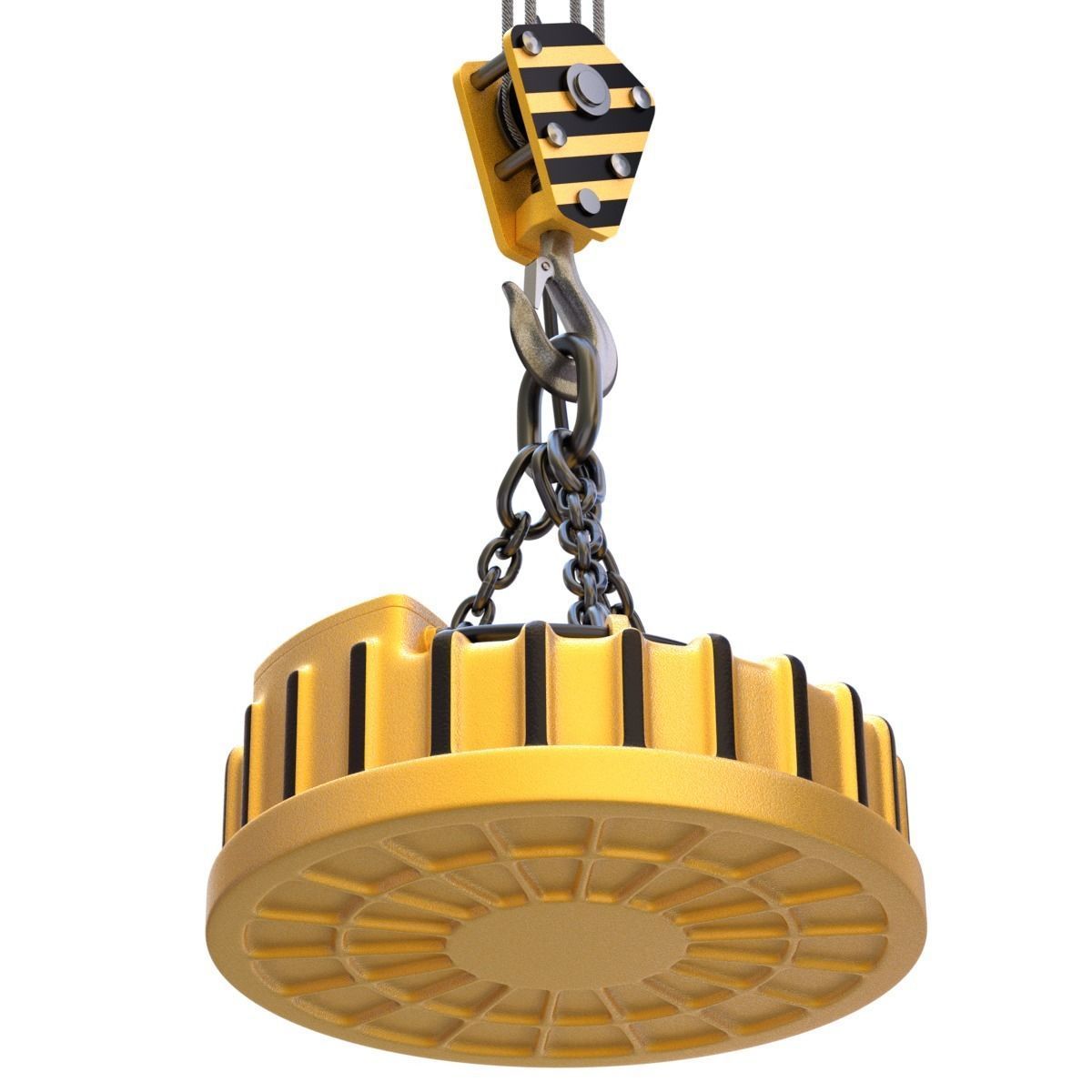 Electromagnetic Lifter with Hook 3D model_3