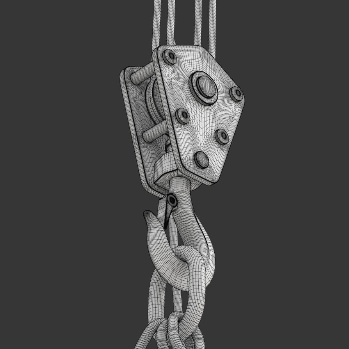 Electromagnetic Lifter with Hook 3D model_32