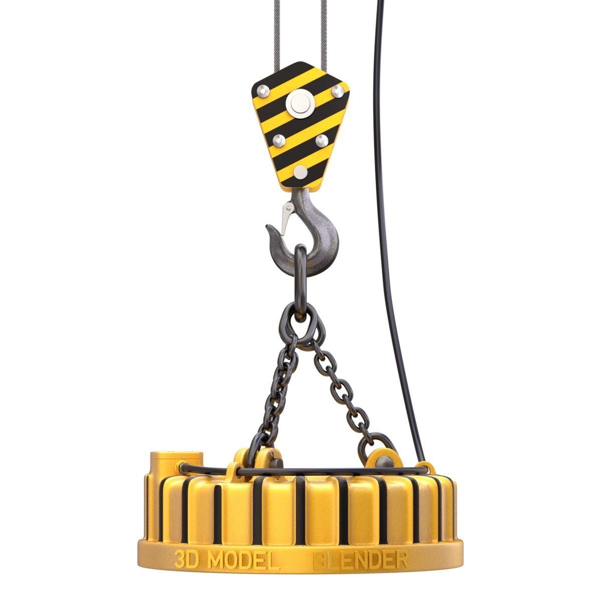 Electromagnetic Lifter with Hook 3D model_4