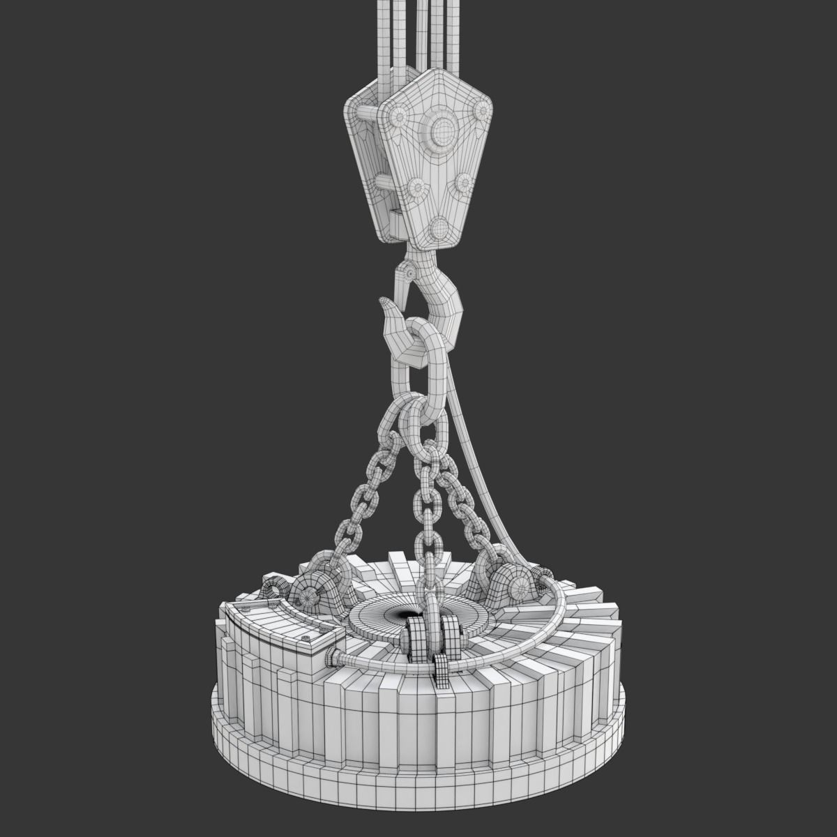 Electromagnetic Lifter with Hook 3D model_19