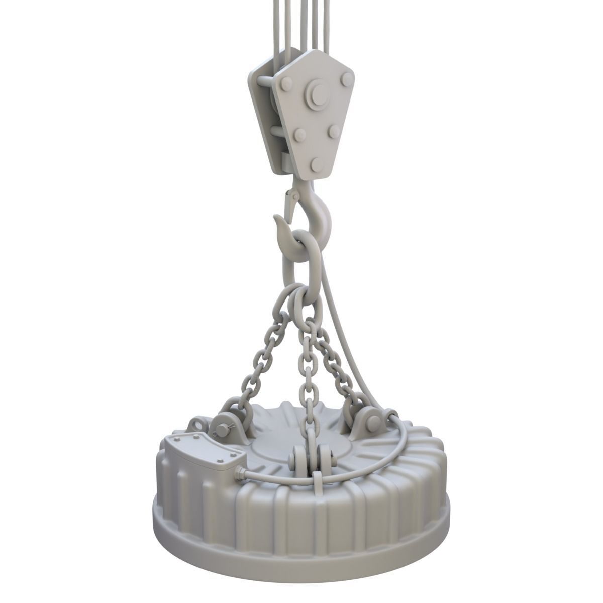 Electromagnetic Lifter with Hook 3D model_15