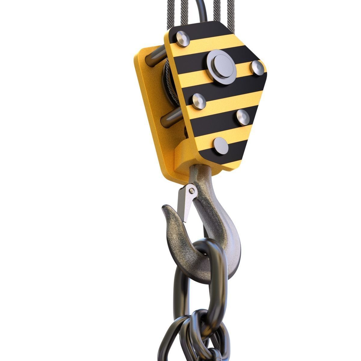 Electromagnetic Lifter with Hook 3D model_1