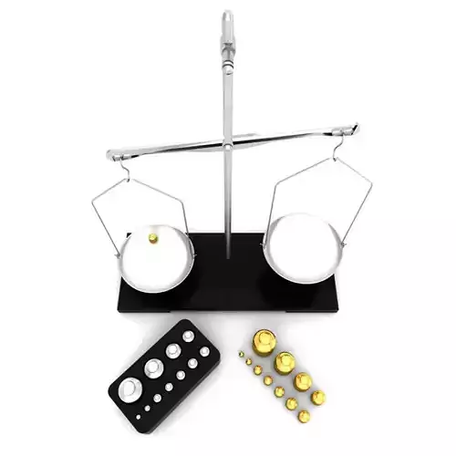 Laboratory Scale and Calibration Weight Set 3D model