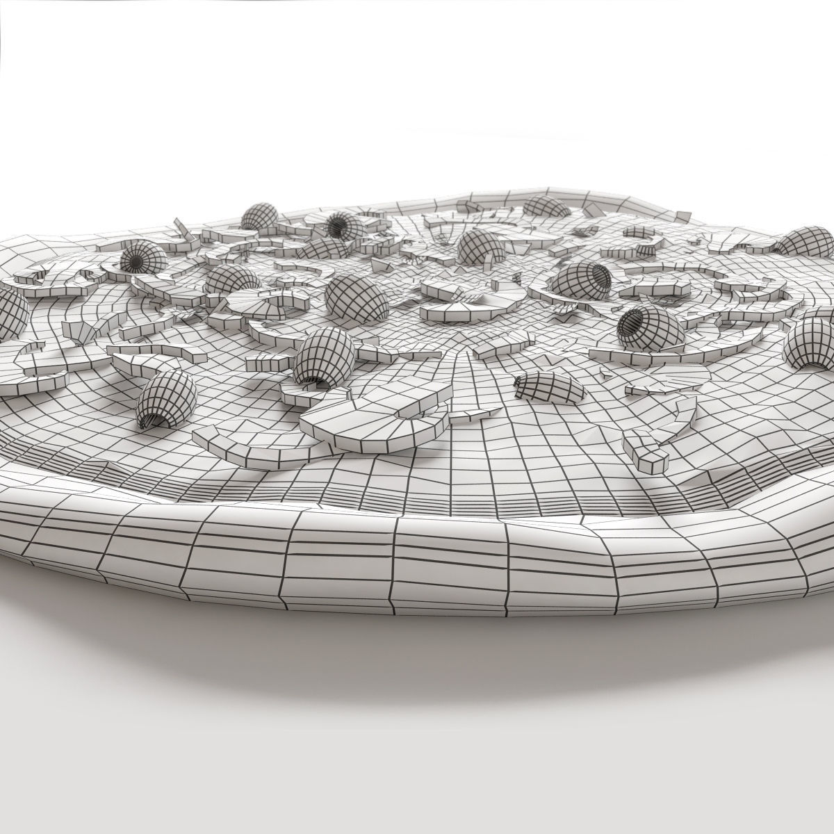 Burgers collection and pizza - FAST FOOD set 1 3D model_10