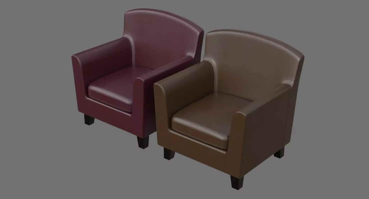 Chair 2B Low-poly 3D model_0