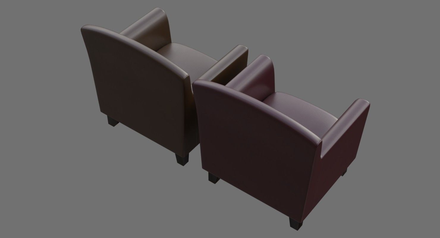 Chair 2B Low-poly 3D model_2