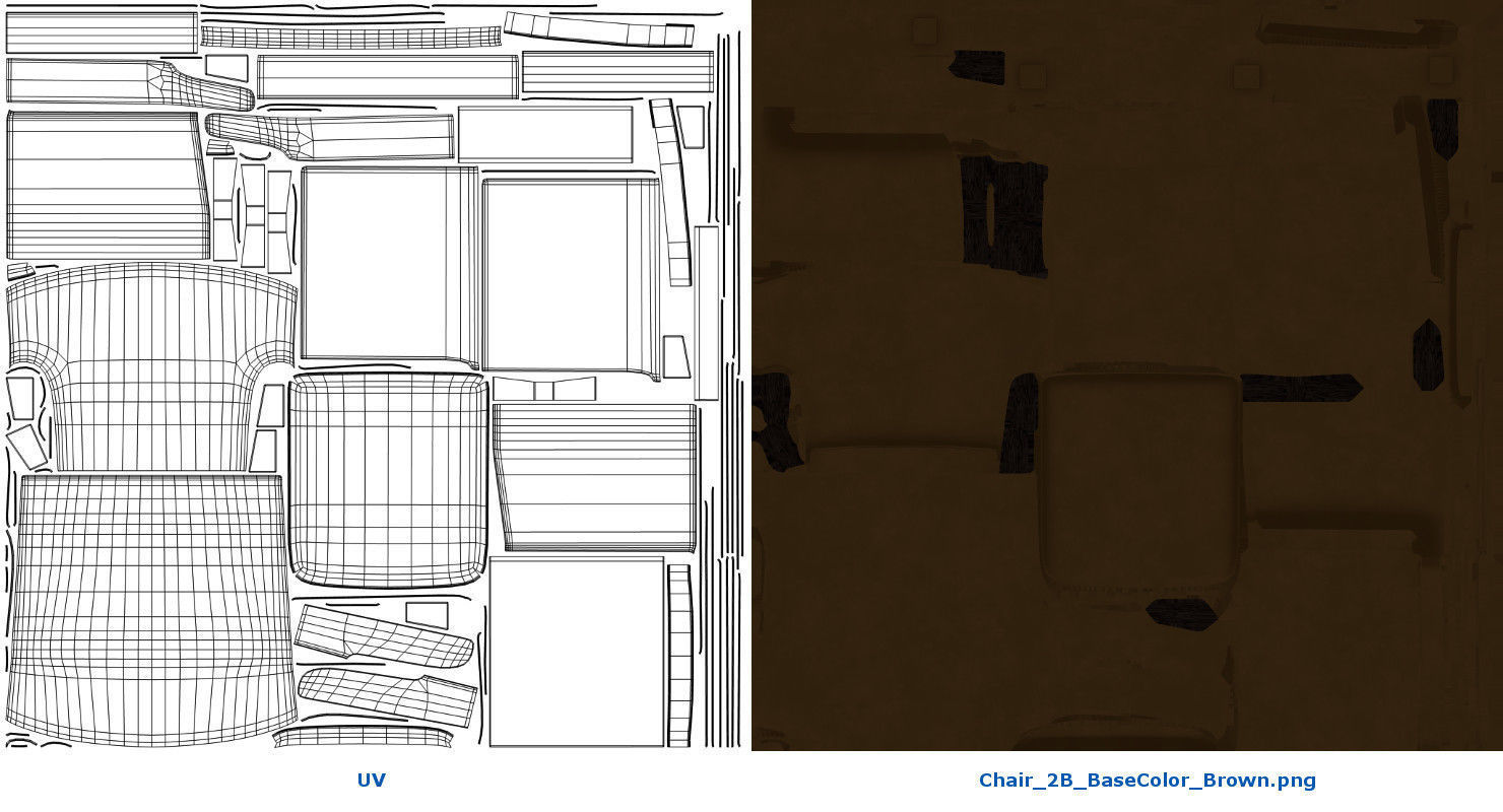 Chair 2B Low-poly 3D model_12