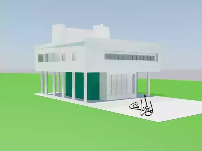 Villa Savoye le corbusier Low-poly 3D model