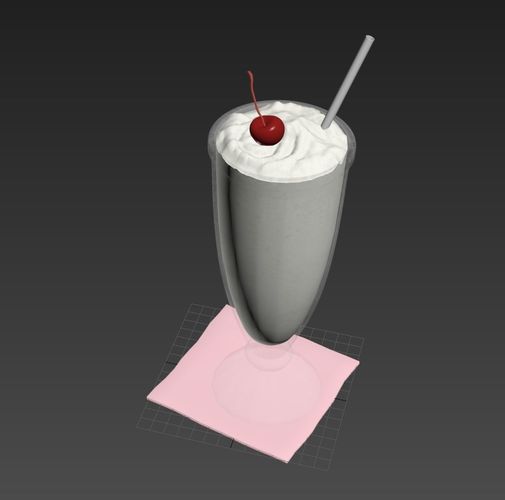 Donuts collections and Milkshake - FOOD set 2  3D model 7