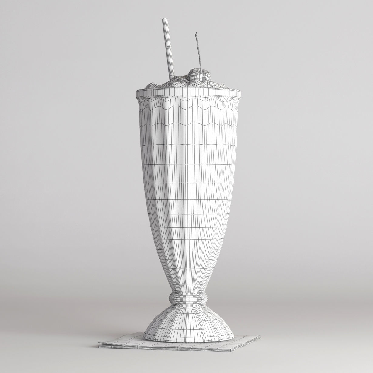 Donuts collections and Milkshake - FOOD set 2  3D model_8