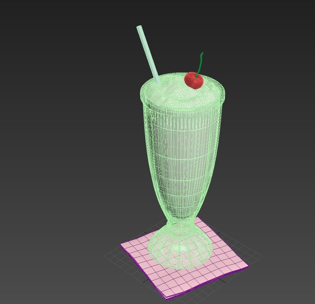 Donuts collections and Milkshake - FOOD set 2  3D model_7