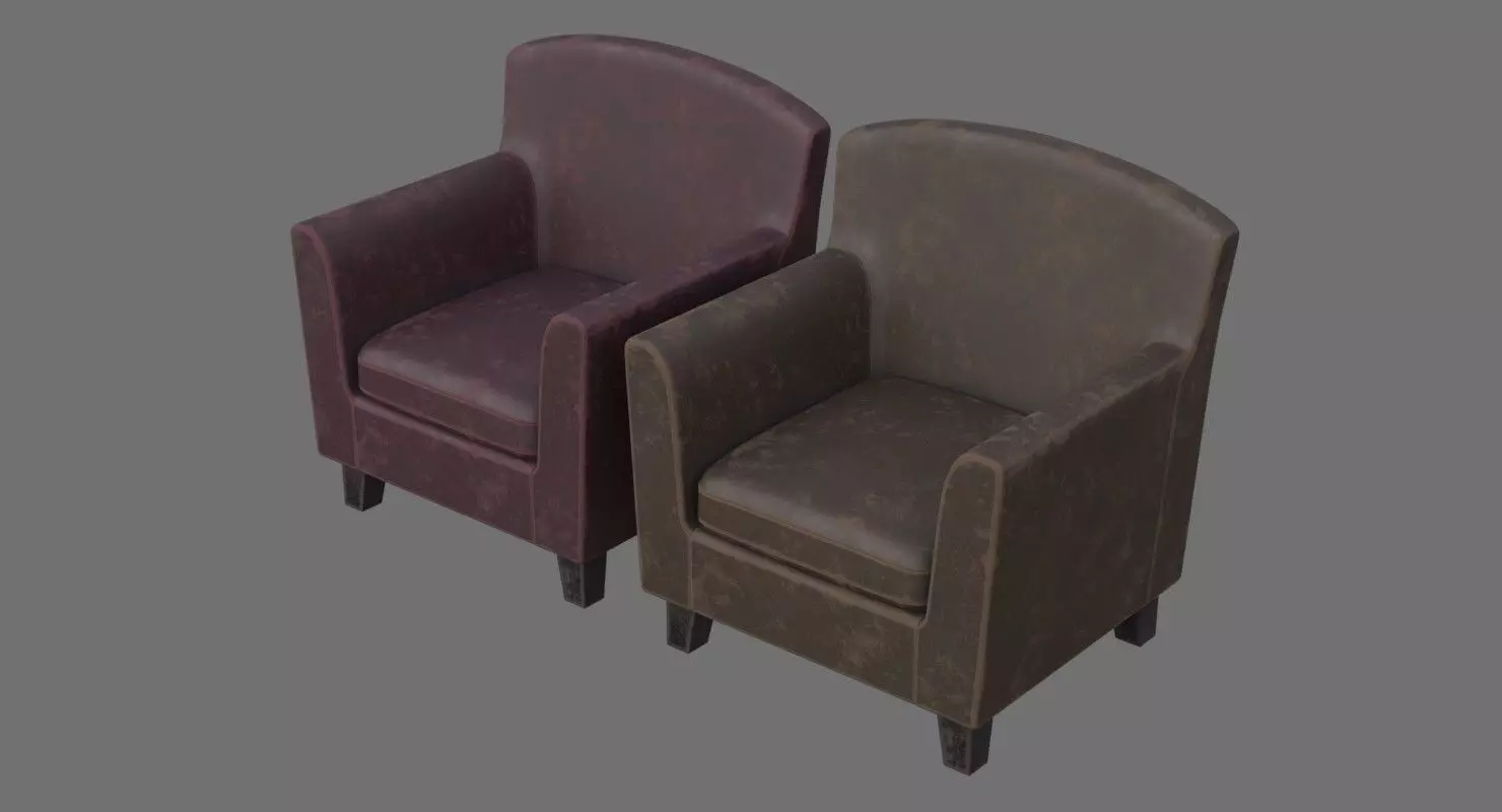 Chair 2C Low-poly 3D model_0