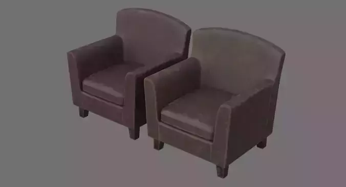 Chair 2C Low-poly 3D model