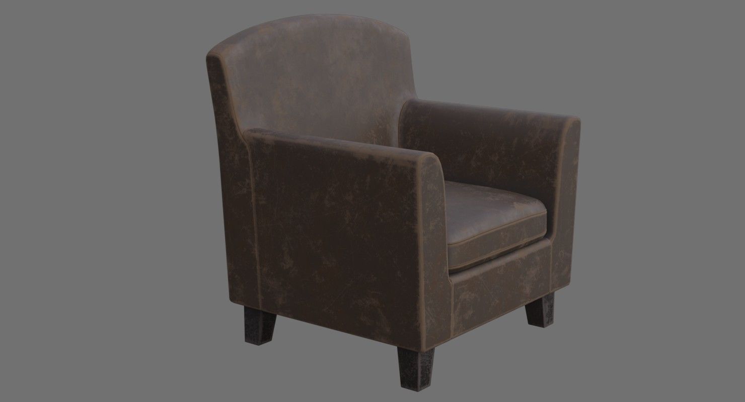 Chair 2C Low-poly 3D model_5