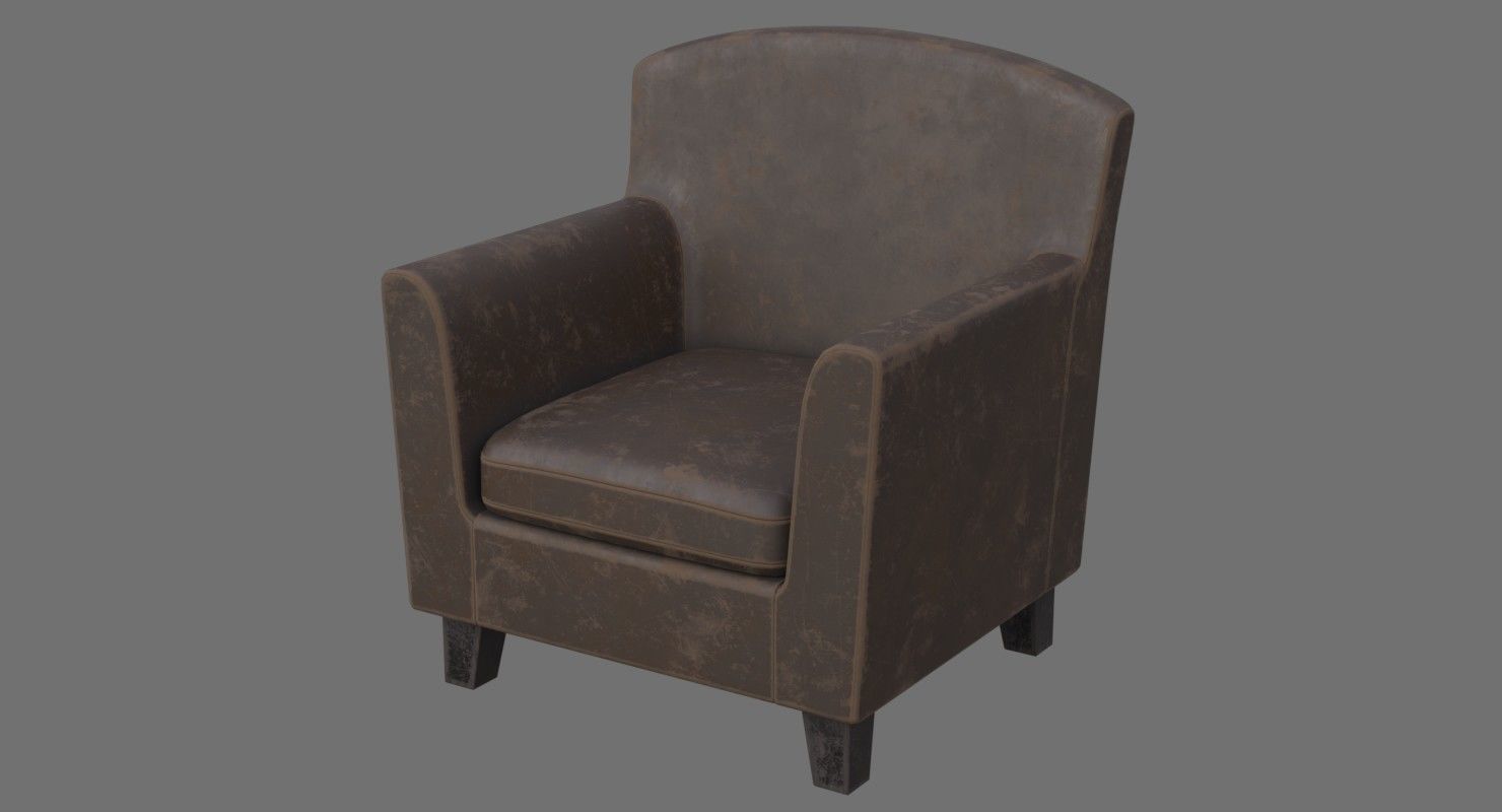 Chair 2C Low-poly 3D model_4