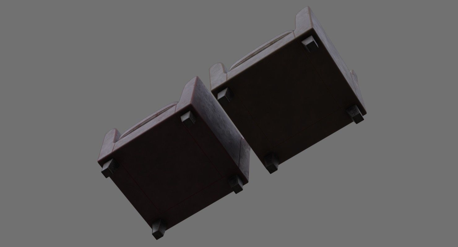 Chair 2C Low-poly 3D model_3