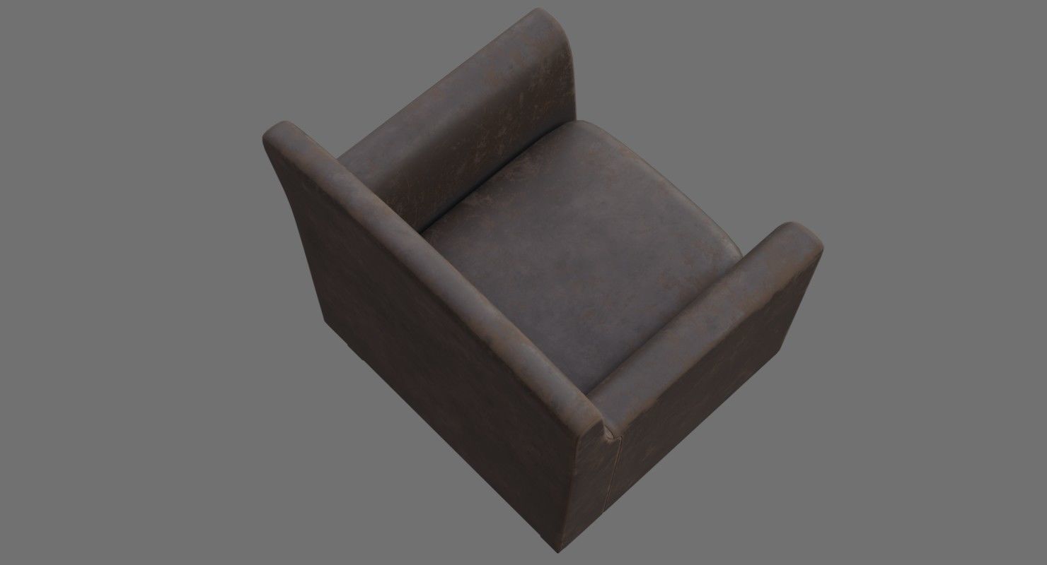 Chair 2C Low-poly 3D model_6