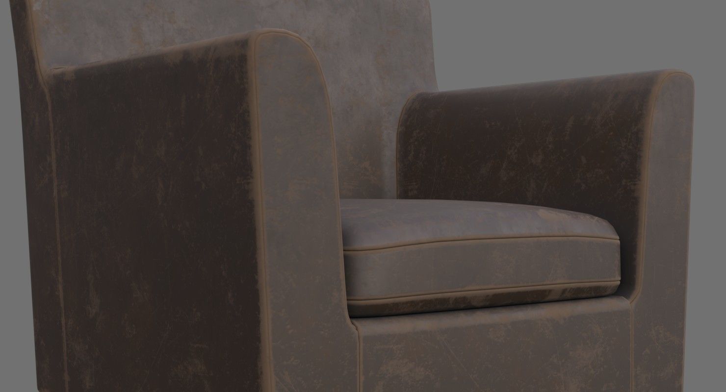 Chair 2C Low-poly 3D model_9