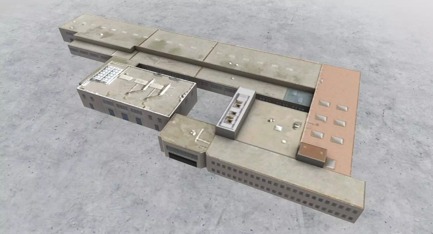 LFMN Technical Building Low-poly 3D model_0