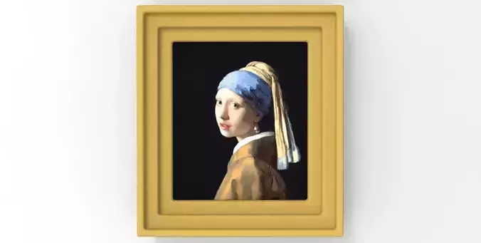Girl with a Pearl Earring painting by Vermeer for 3D printing 3D print model