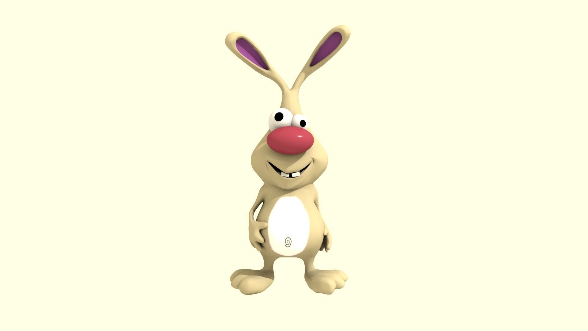 Easter Collection cartoon bunny with nose Low-poly 3D model_13