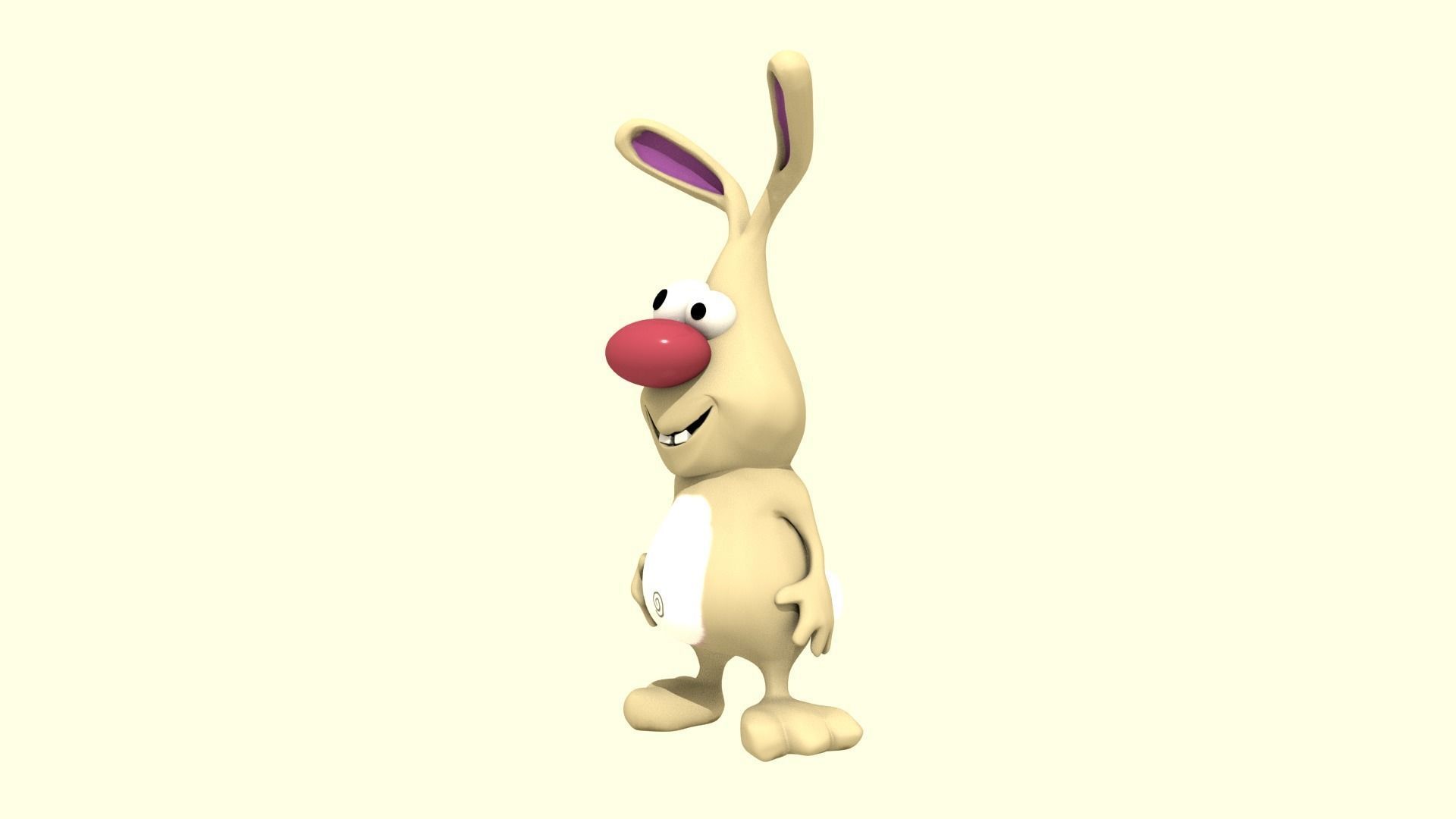 Easter Collection cartoon bunny with nose Low-poly 3D model_8