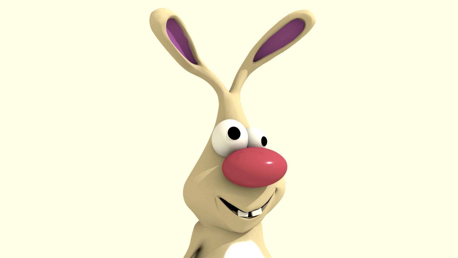 Easter Collection cartoon bunny with nose Low-poly 3D model_11