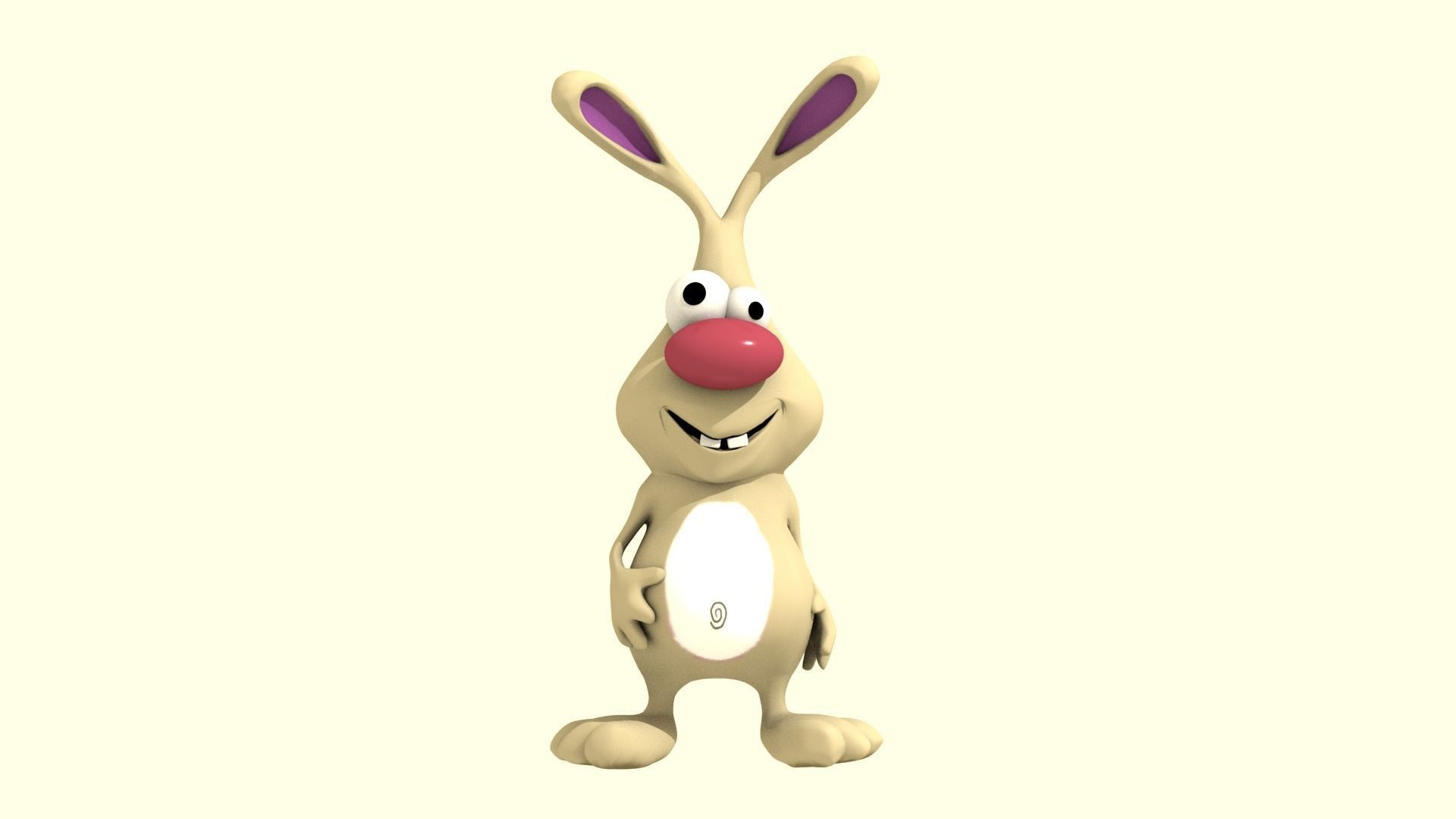 Easter Collection cartoon bunny with nose Low-poly 3D model_12
