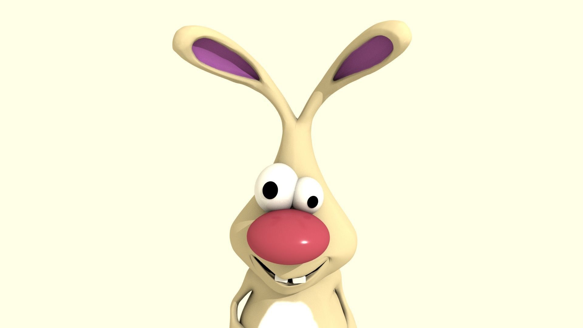 Easter Collection cartoon bunny with nose Low-poly 3D model_10