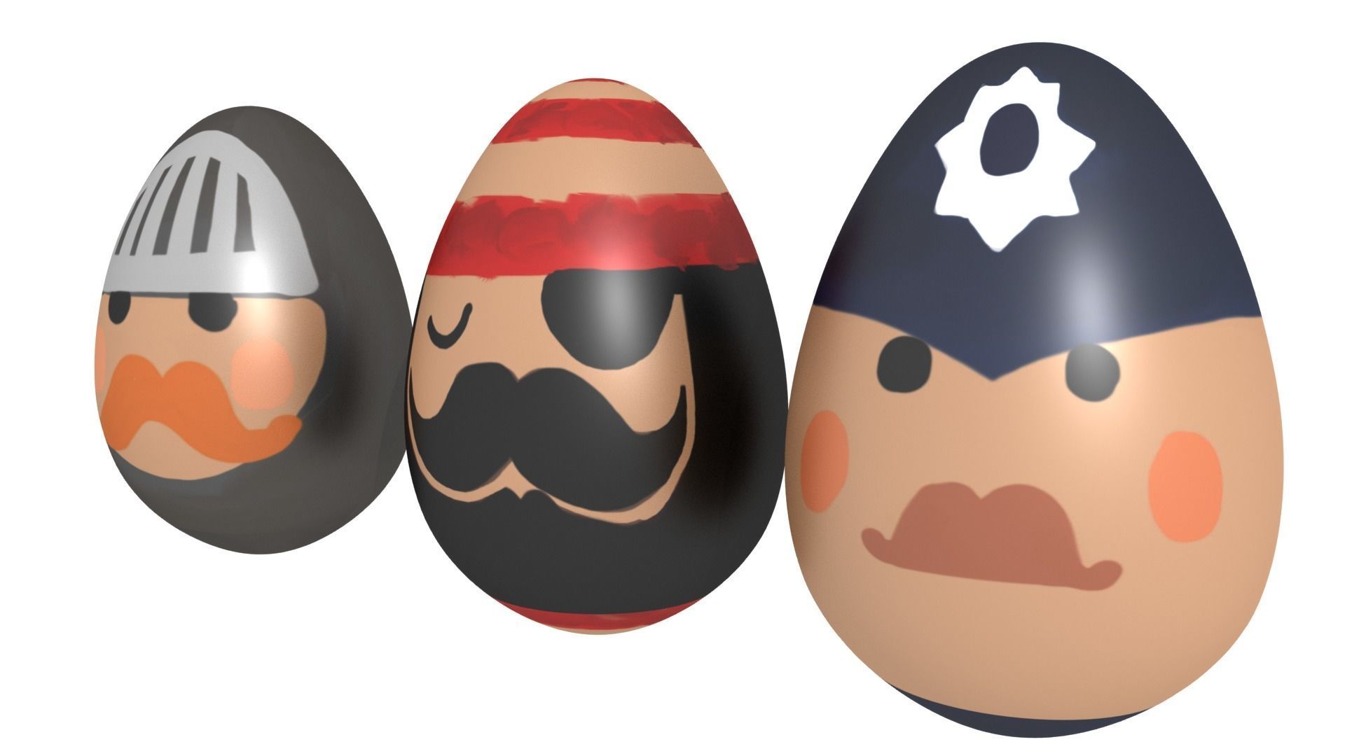 Easter Collection cartoon bunny with nose Low-poly 3D model_24