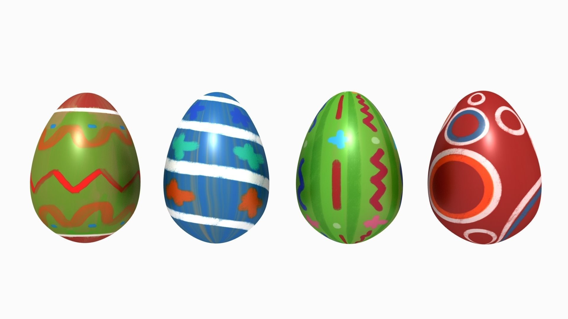 Easter Collection cartoon bunny with nose Low-poly 3D model_4