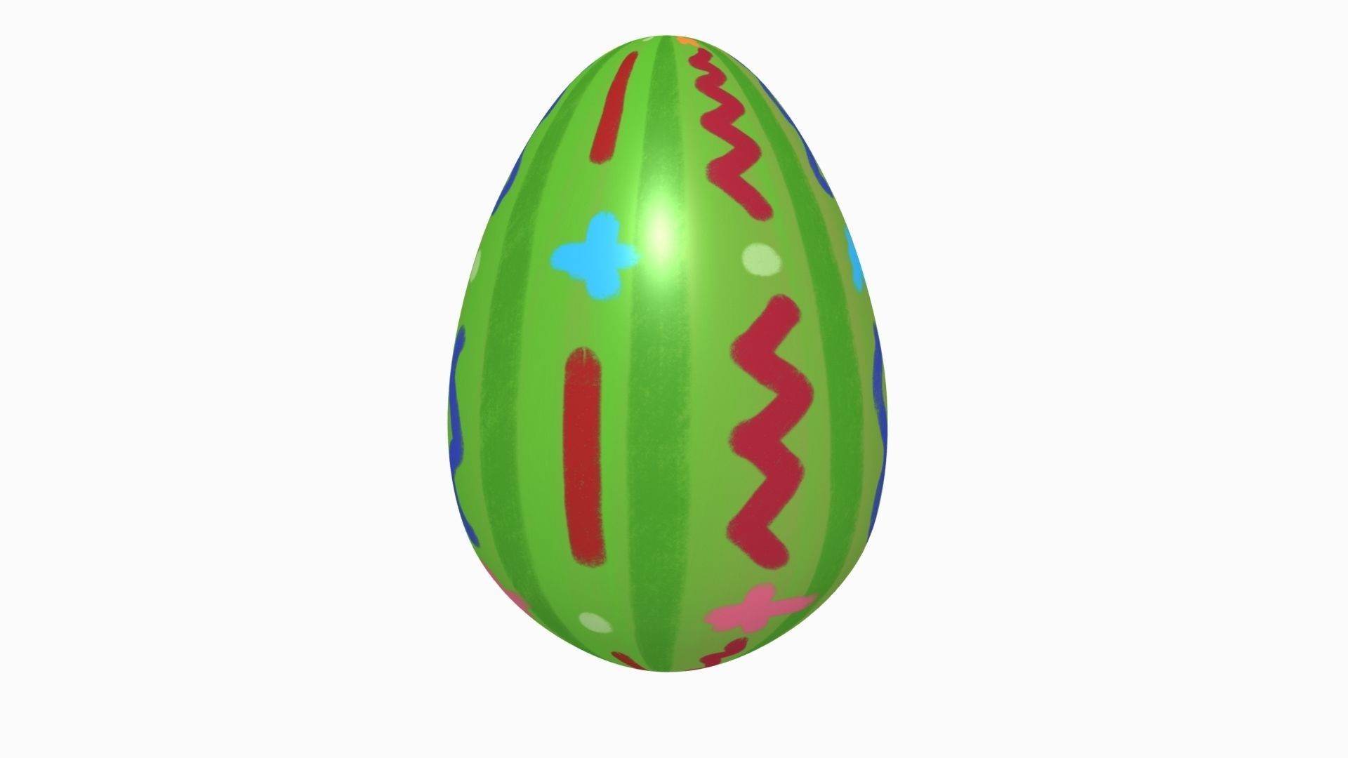 Easter Collection cartoon bunny with nose Low-poly 3D model_1