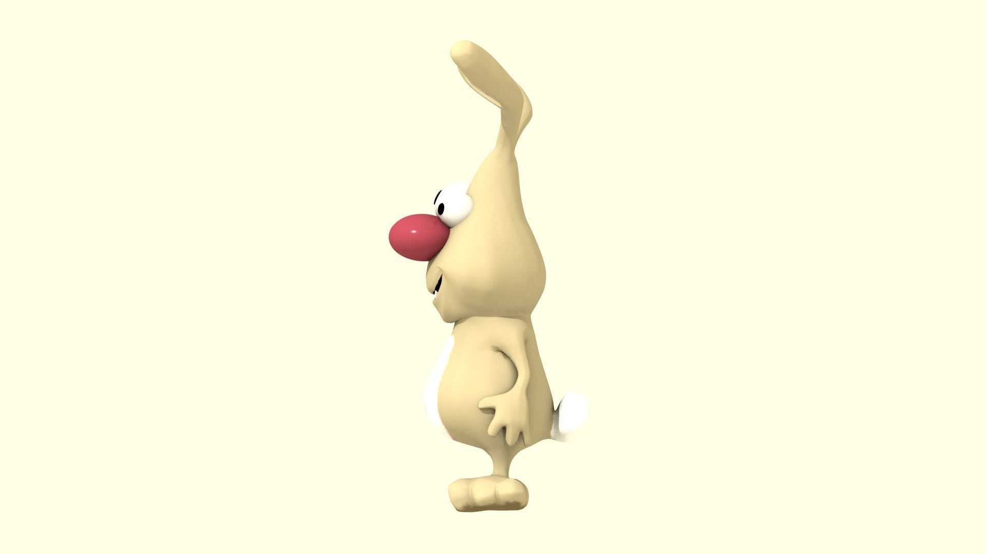 Easter Collection cartoon bunny with nose Low-poly 3D model_9