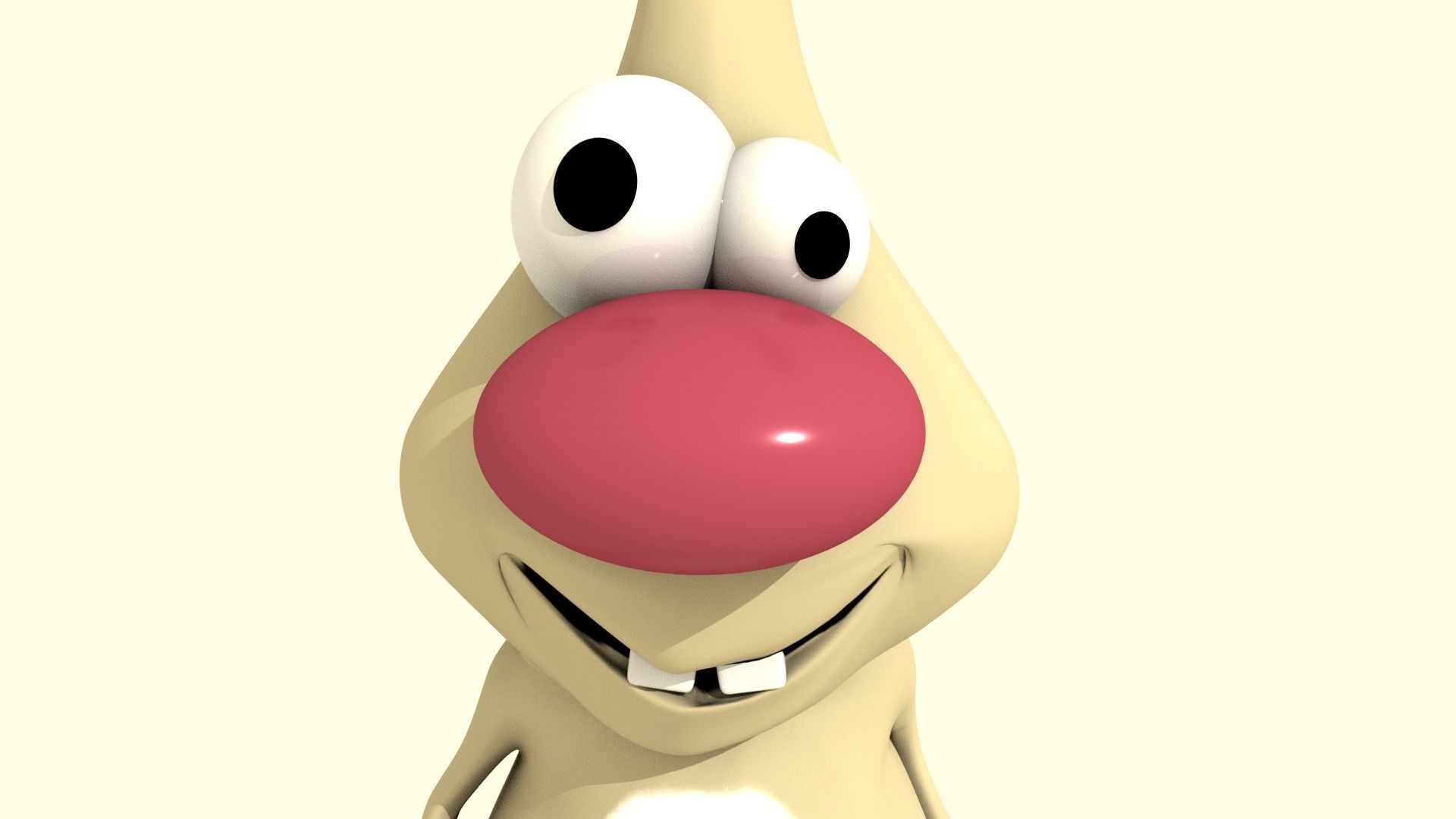 Easter Collection cartoon bunny with nose Low-poly 3D model_14