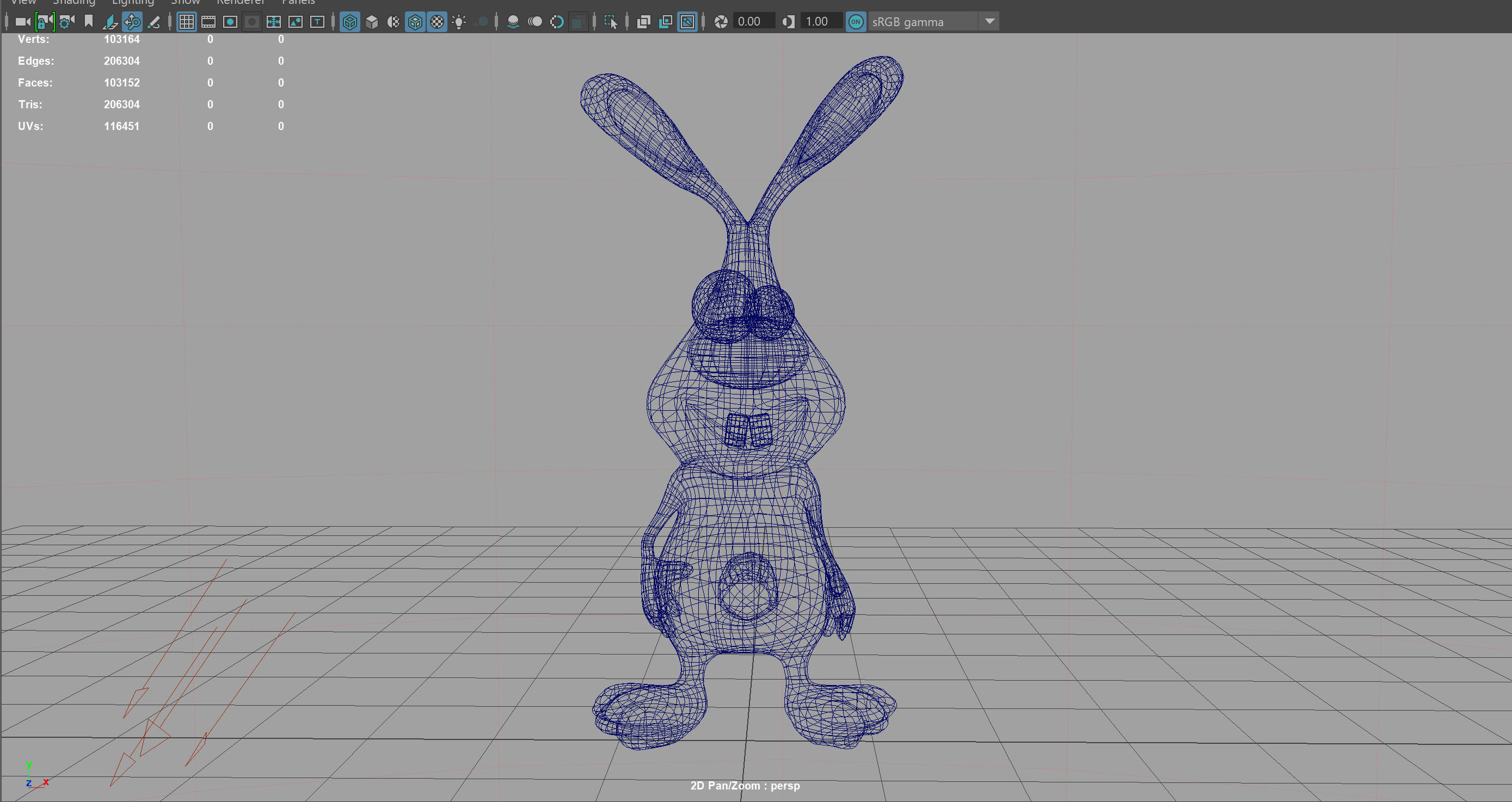 Easter Collection cartoon bunny with nose Low-poly 3D model_16