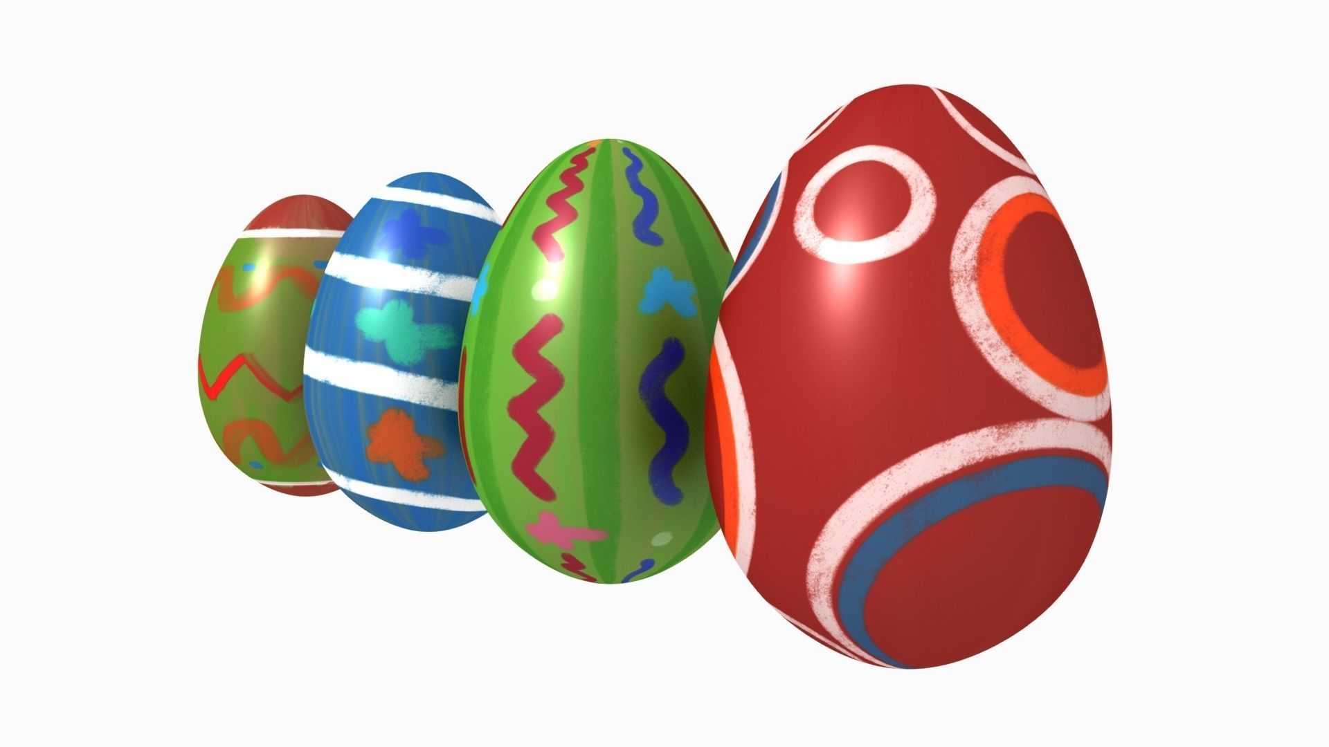 Easter Collection cartoon bunny with nose Low-poly 3D model_5