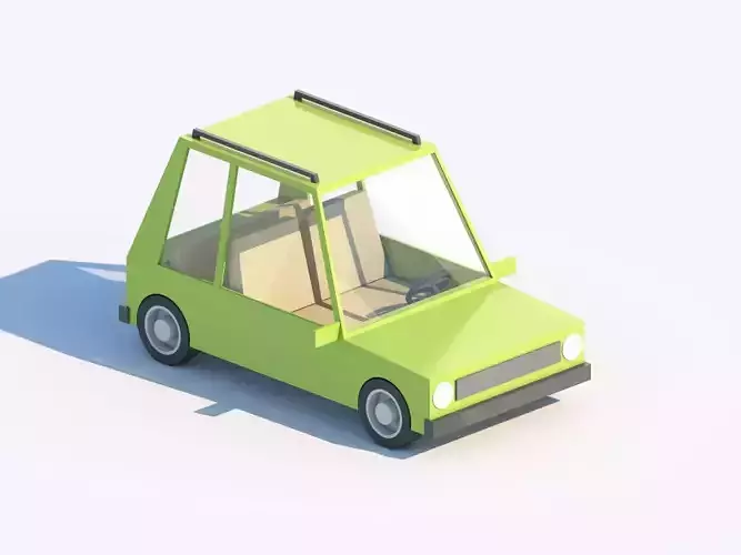 Cartoon Low Poly Car Hatchback