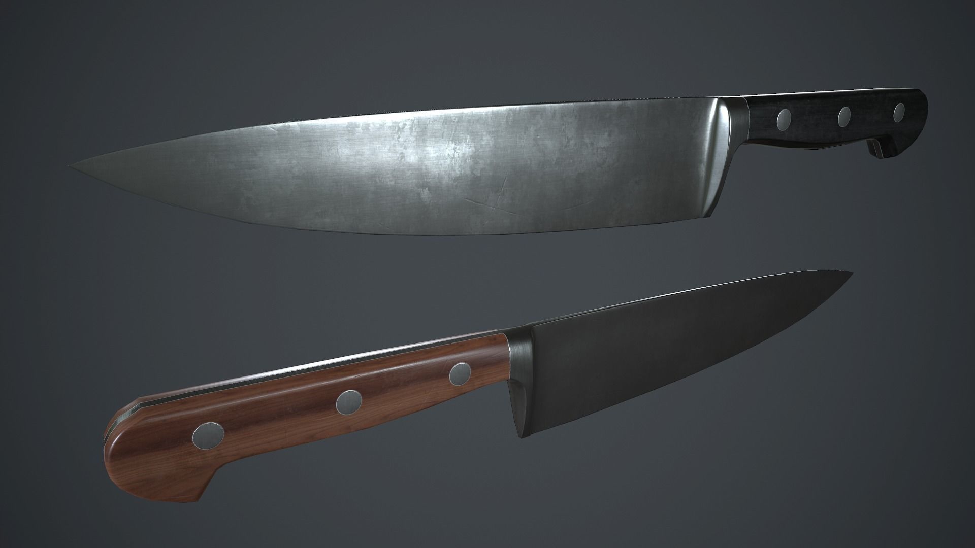 Kitchen Chef Knife PBR Game Ready Low-poly 3D model_5