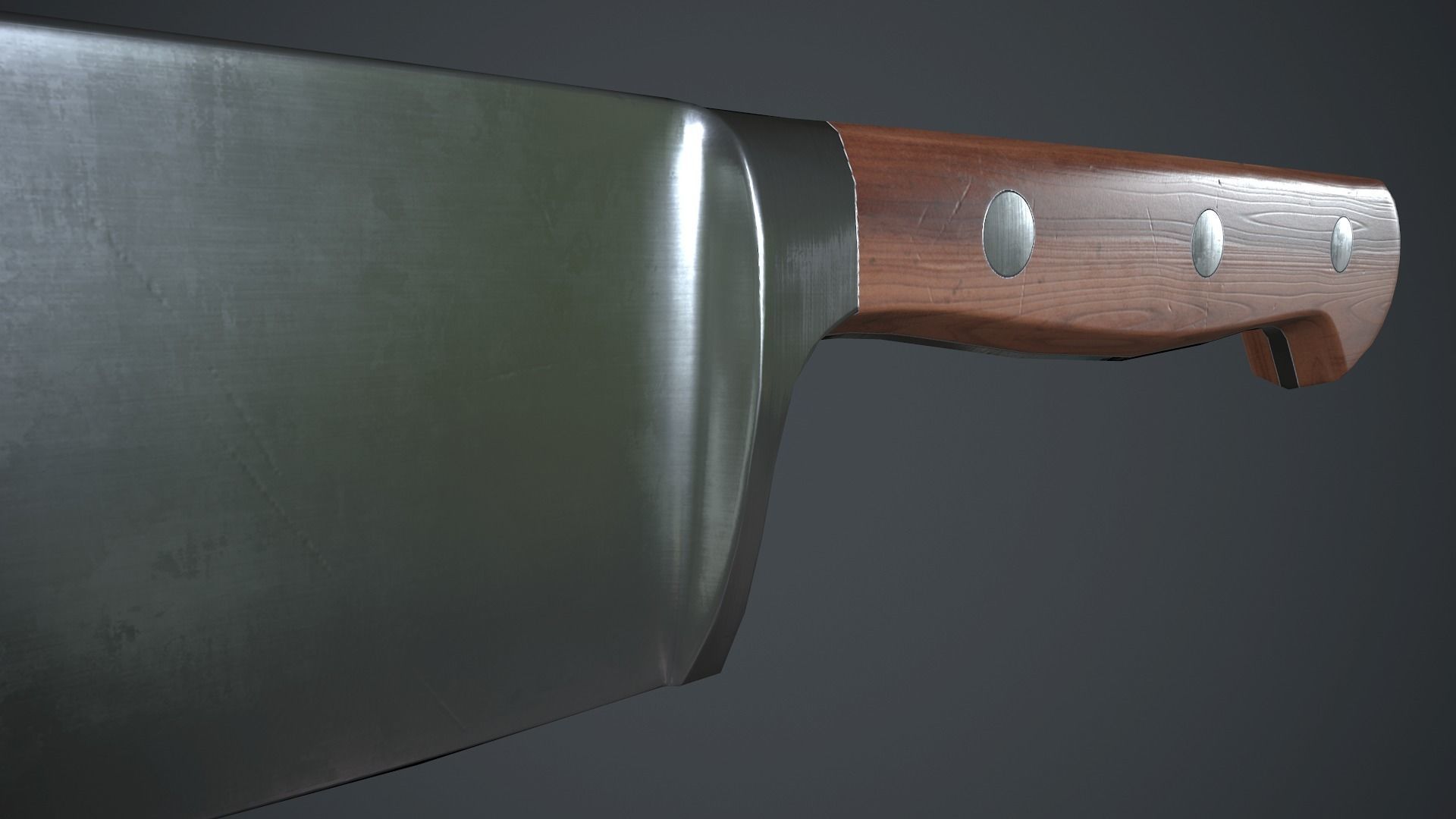 Kitchen Chef Knife PBR Game Ready Low-poly 3D model_10