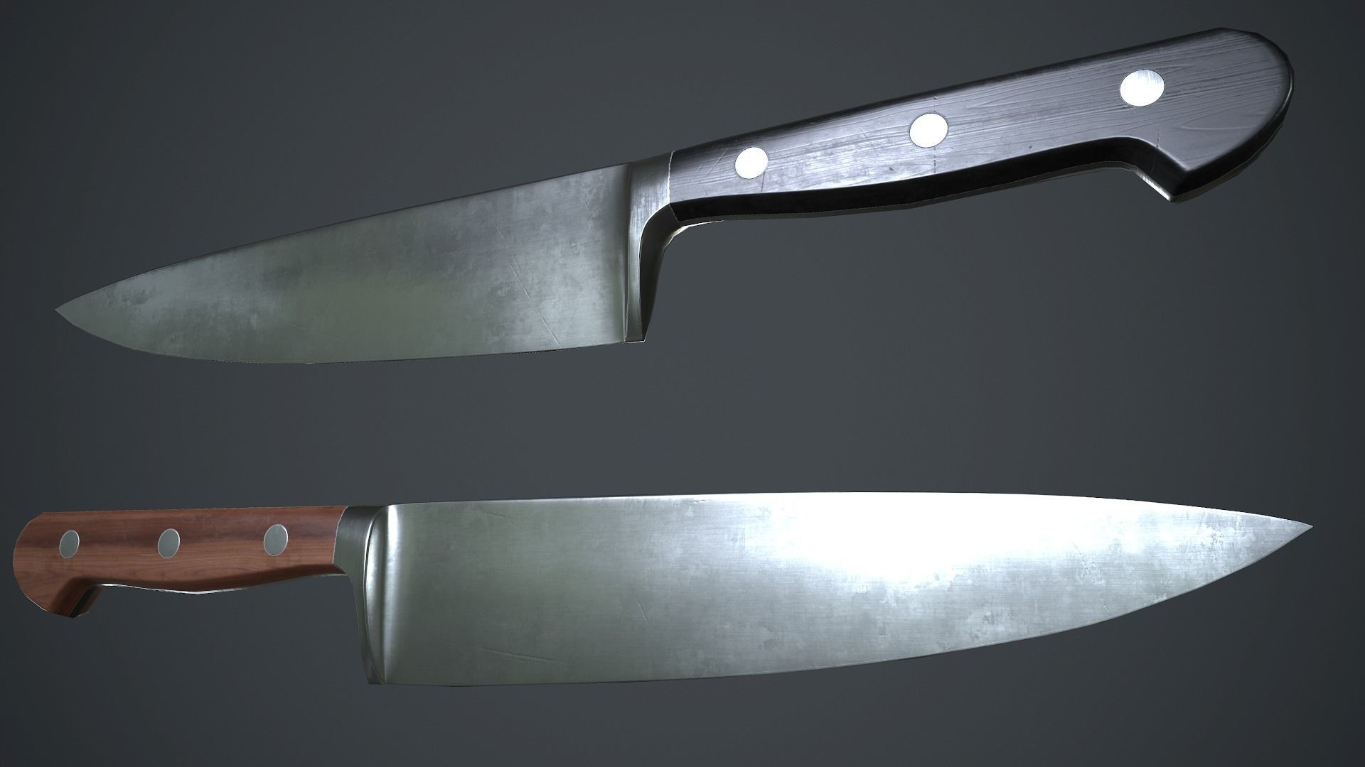 Kitchen Chef Knife PBR Game Ready Low-poly 3D model_3
