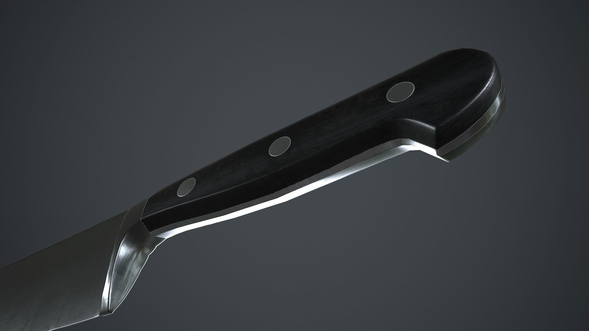 Kitchen Chef Knife PBR Game Ready Low-poly 3D model_11