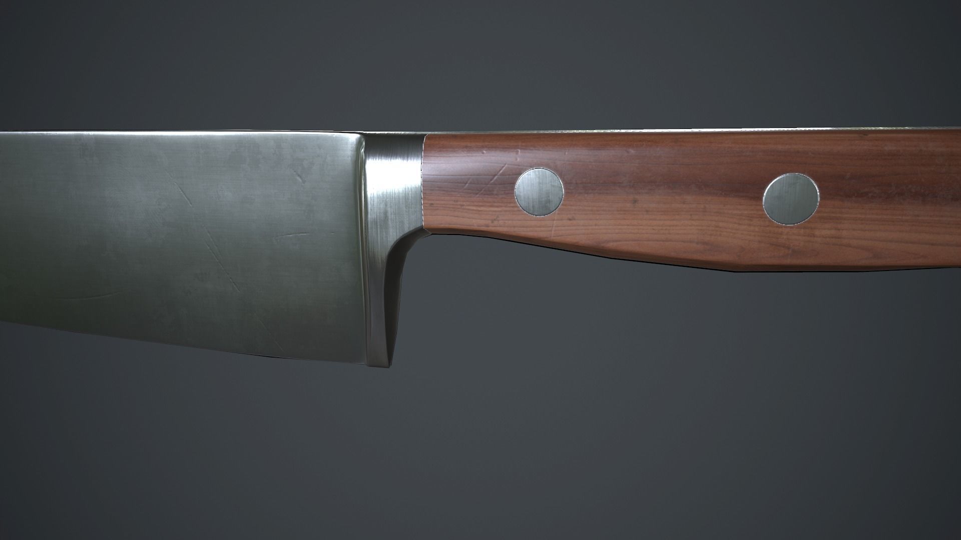 Kitchen Chef Knife PBR Game Ready Low-poly 3D model_7
