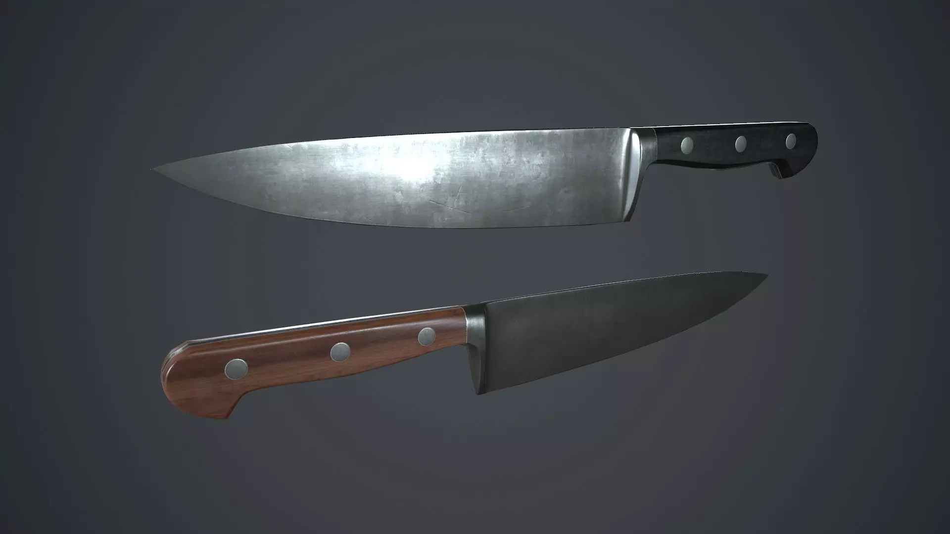 Kitchen Chef Knife PBR Game Ready Low-poly 3D model_0