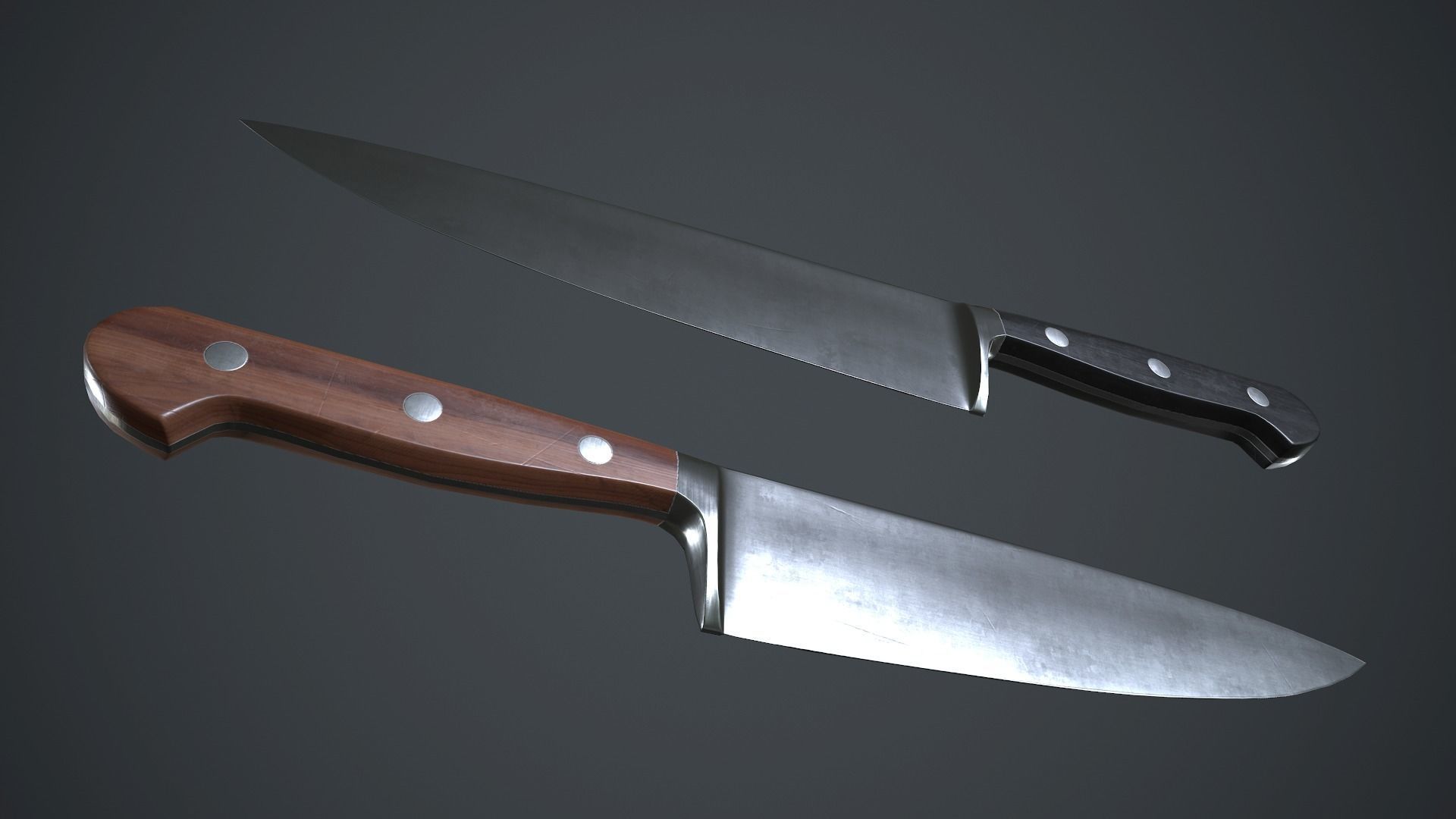 Kitchen Chef Knife PBR Game Ready Low-poly 3D model_2