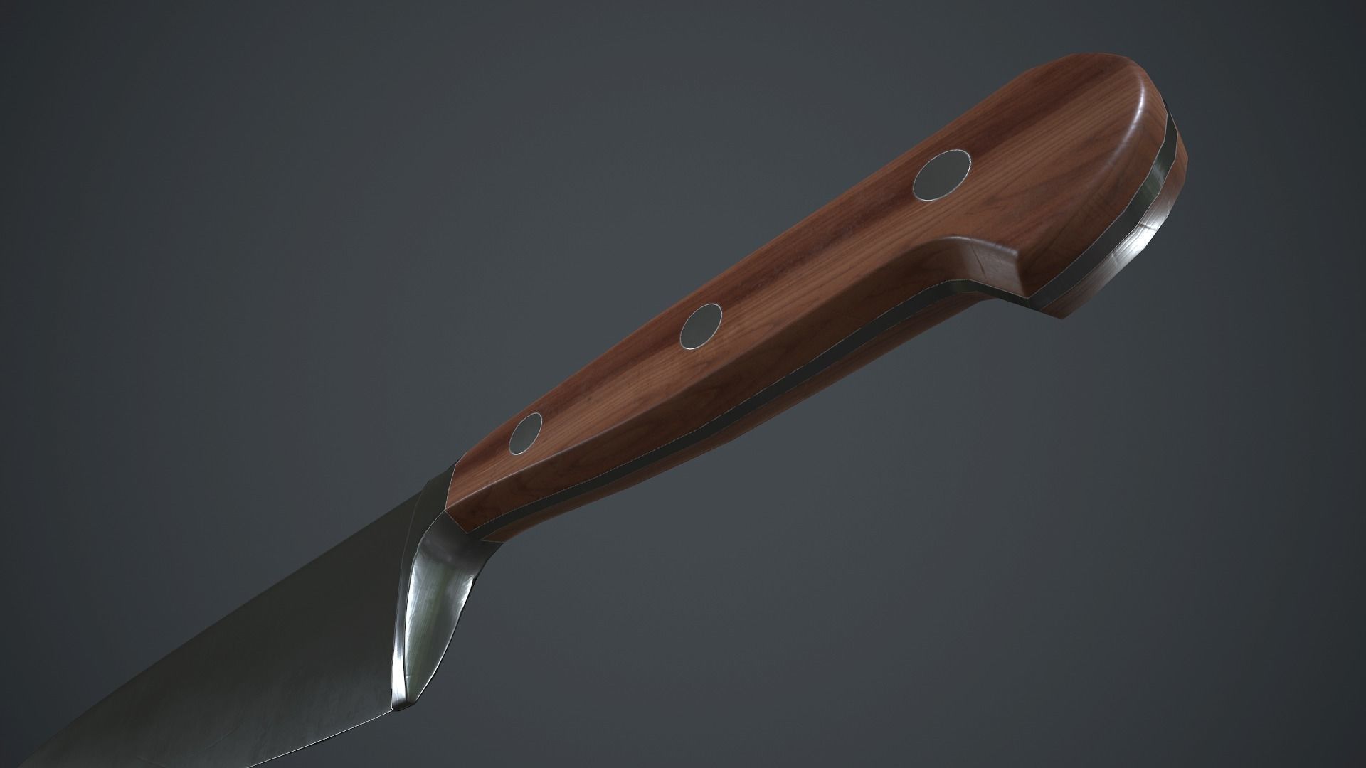 Kitchen Chef Knife PBR Game Ready Low-poly 3D model_9