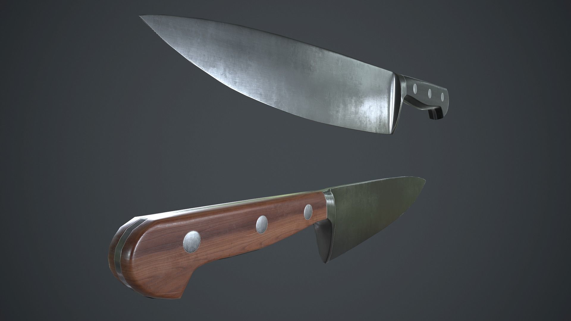 Kitchen Chef Knife PBR Game Ready Low-poly 3D model_6