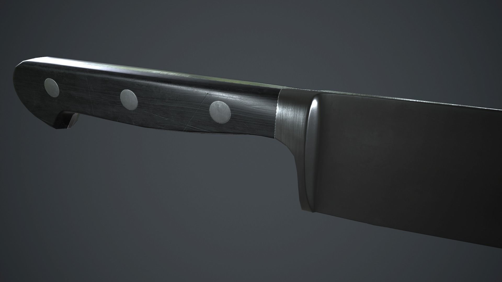Kitchen Chef Knife PBR Game Ready Low-poly 3D model_18
